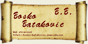 Boško Bataković vizit kartica